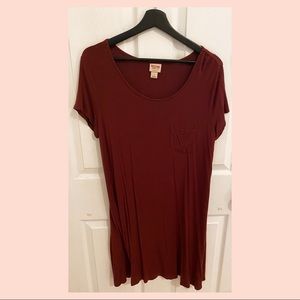 Maroon loose fitting dress